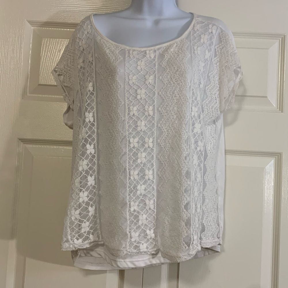 SPENSE, blouse, large, lace front, great condition